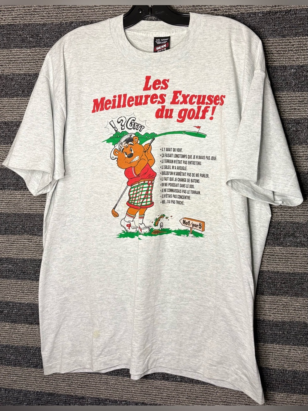 Vintage 90’s Les Meilleurs Excuses du Golf French Single Stitch T-Shirt XL EUC